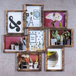 Levandeo® Bilderrahmen Collage, Bilderrahmen 8 Fotos günstig online kaufen