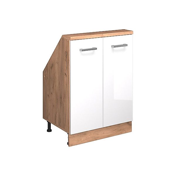Vicco Unterschrank R-Line, Weiß Hochglanz/Goldkraft Eiche, günstig online kaufen