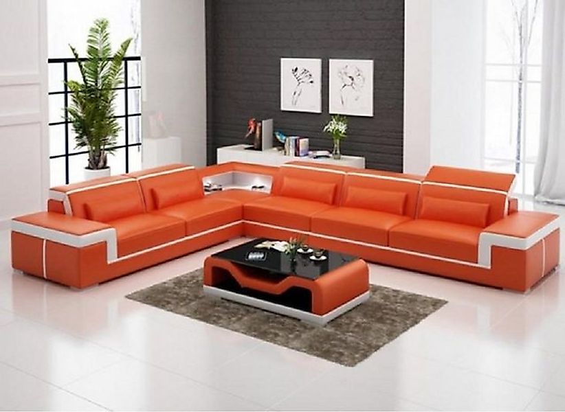 JVmoebel Ecksofa Designer Sofa Couch Ecksofa Leder Textil Polster Garnitur, günstig online kaufen