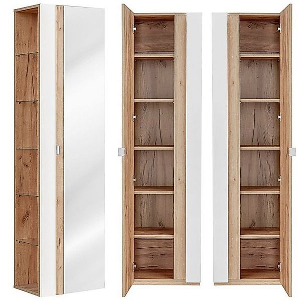 Lomadox Hochschrank TOSKANA-56 Badezimmer mit Spiegel günstig online kaufen