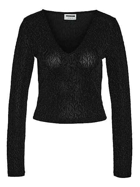 Noisy may Shirttop Langarm V-Ausschnitt Slim günstig online kaufen
