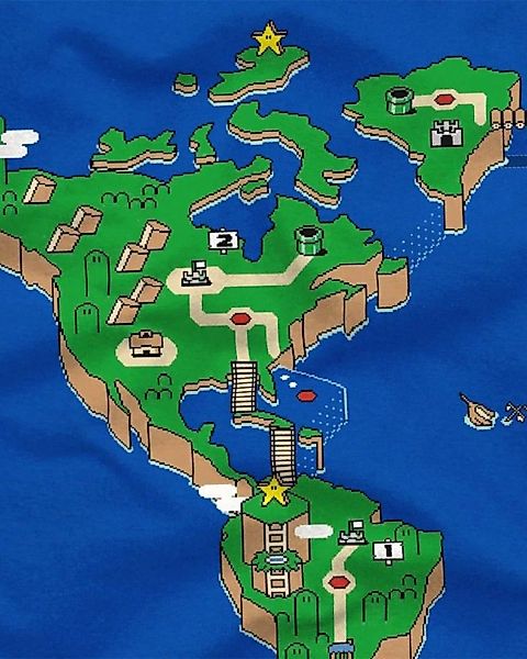 style3 Print-Shirt Herren T-Shirt Mario Super konsole kart map world zelda günstig online kaufen
