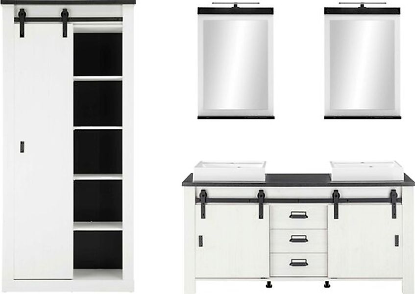 Home affaire Badmöbel-Set »SHERWOOD, Bad im modernen Design, 4-teiliges Bad günstig online kaufen