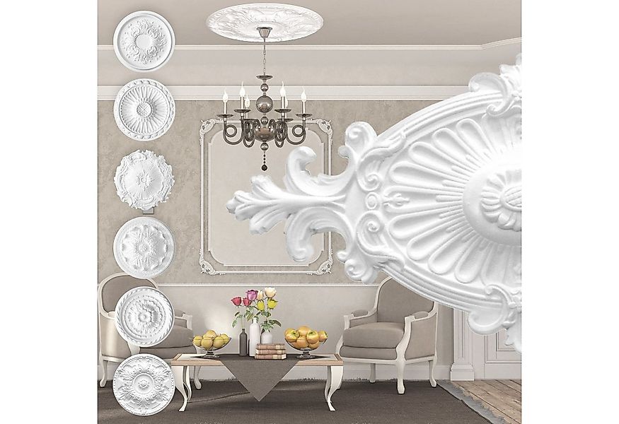 marbet design Wanddekoobjekt R-11 (Stuckrosette aus EPS Styropor, weiß, Zie günstig online kaufen