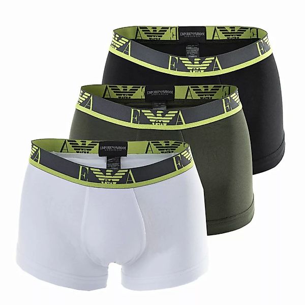 EMPORIO ARMANI Herren Boxer Shorts 3er Pack - Trunks, Pants, Stretch Cotton günstig online kaufen