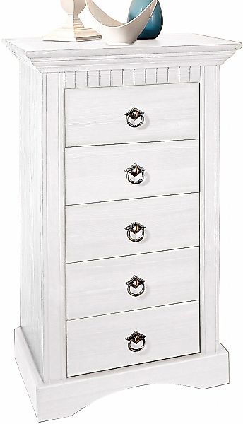Home affaire Kommode "Rustic", Breite 48cm, aus massiver Kiefer, 5 Schublad günstig online kaufen