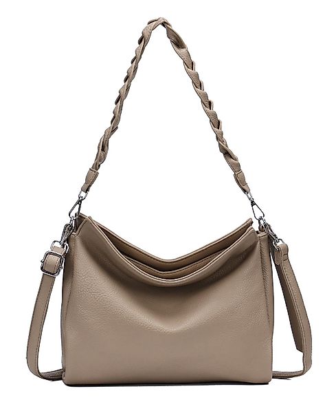 ITALYSHOP24 Schultertasche Damen Tasche Shopper FLECHTOPTIK günstig online kaufen