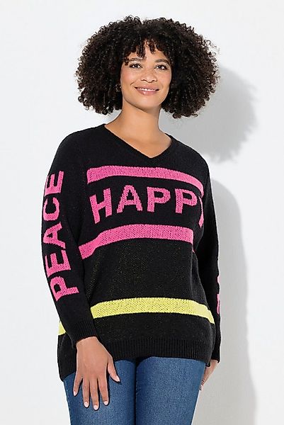 Angel of Style Strickpullover Pullover Happy Straight Fit Schriftzüge günstig online kaufen
