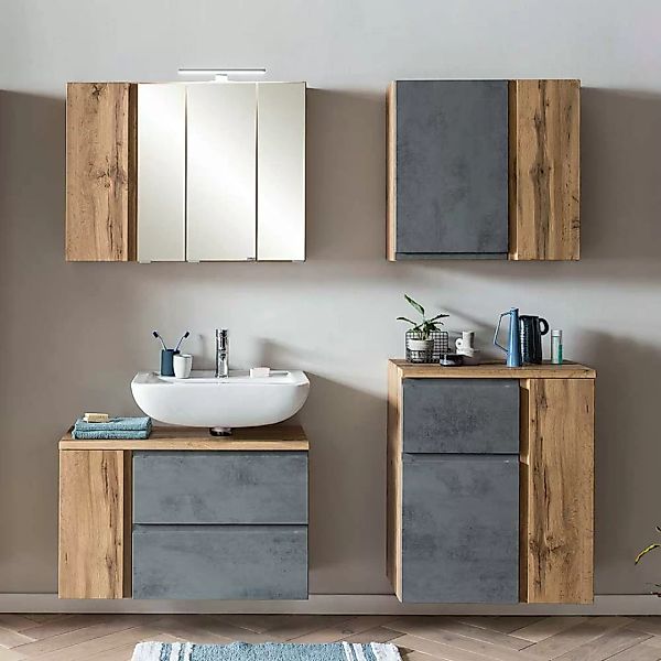 Badezimmermöbel Set 4-teilig in modernem Design 148 cm hoch (vierteilig) günstig online kaufen