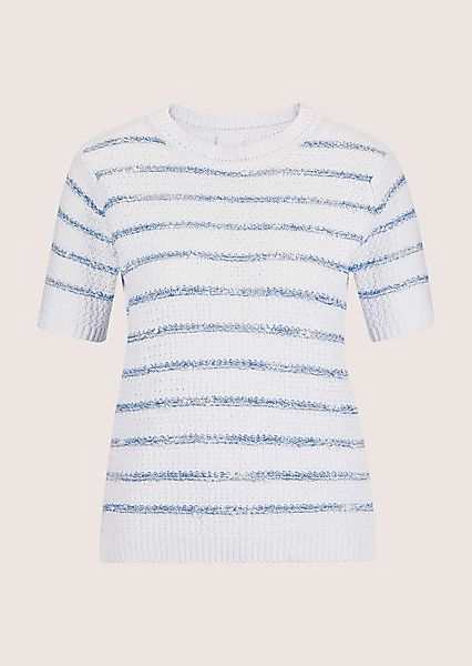 MADELEINE Longpullover "Pullover Ringel-Pullover mit kurzen Ärmeln" günstig online kaufen