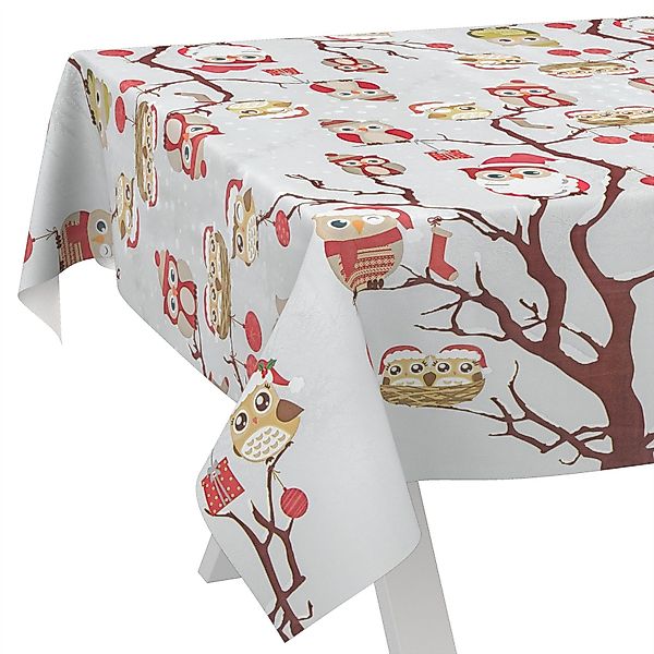 ANRO Tischdecke Wachstuch abwaschbar Eulen Weihnachten günstig online kaufen