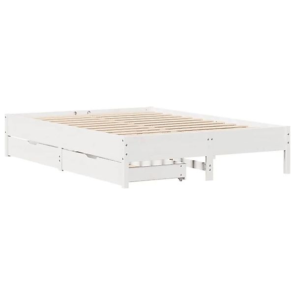 vidaXL Massivholzbett ohne Matratze Weiß 140x190 cm Kiefernholz 3301723 günstig online kaufen