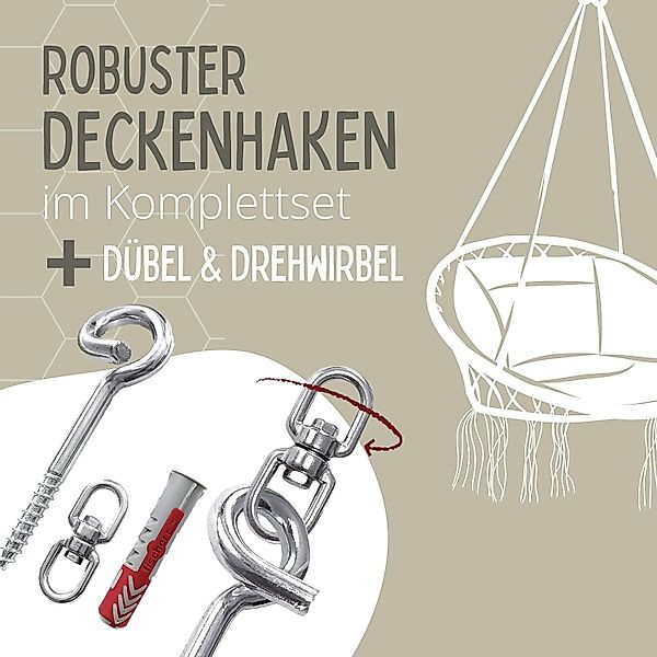 riijk Schraubhaken Wandhaken Hängesessel mit Drehwirbel günstig online kaufen