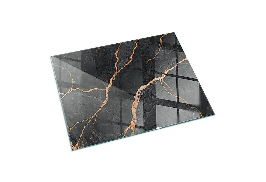 Tulup Bodenschutzplatte Schwarz Eleganter Marmor, Gehärtetem Glas Kaminöfen günstig online kaufen