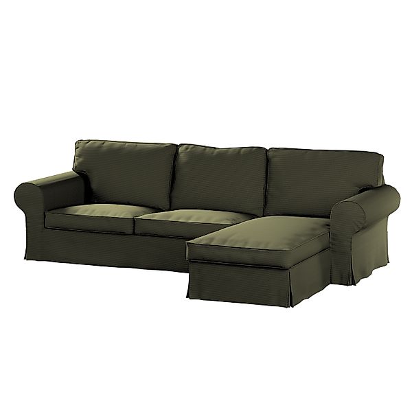 Bezug für Ektorp 2-Sitzer Sofa mit Recamiere, olivgrün, Ektorp 2-Sitzer Sof günstig online kaufen