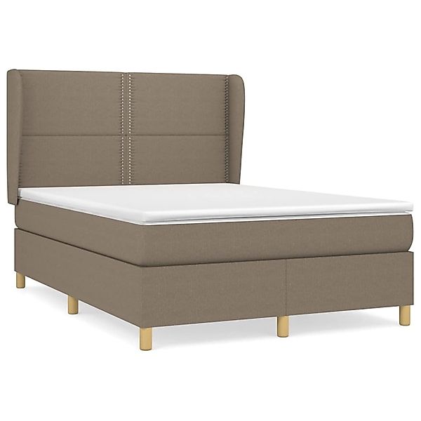vidaXL Boxspringbett mit Matratze Taupe 140x200 cm Stoff1372860 günstig online kaufen