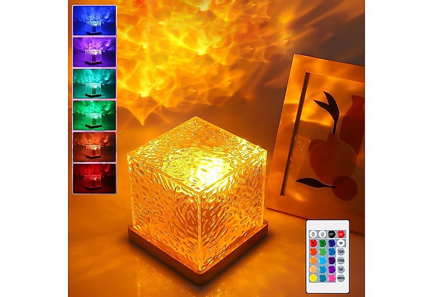 MUPOO LED Nachtlicht Rotierende Wasserwelle Nachtlicht,Nachttischlampe mit günstig online kaufen