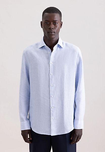 seidensticker Leinenhemd "Schwarze Rose" Slim 1/1 Kentkragen Gestreift günstig online kaufen