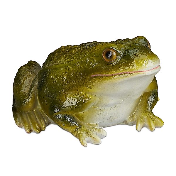 relaxdays Gartenfigur Frosch Kunststei, Grün günstig online kaufen