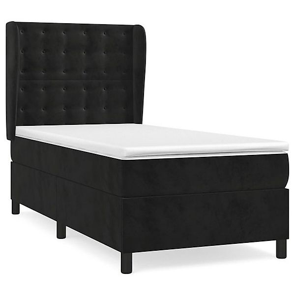 vidaXL Boxspringbett mit Matratze Schwarz 90x200 cm Samt1388677 günstig online kaufen