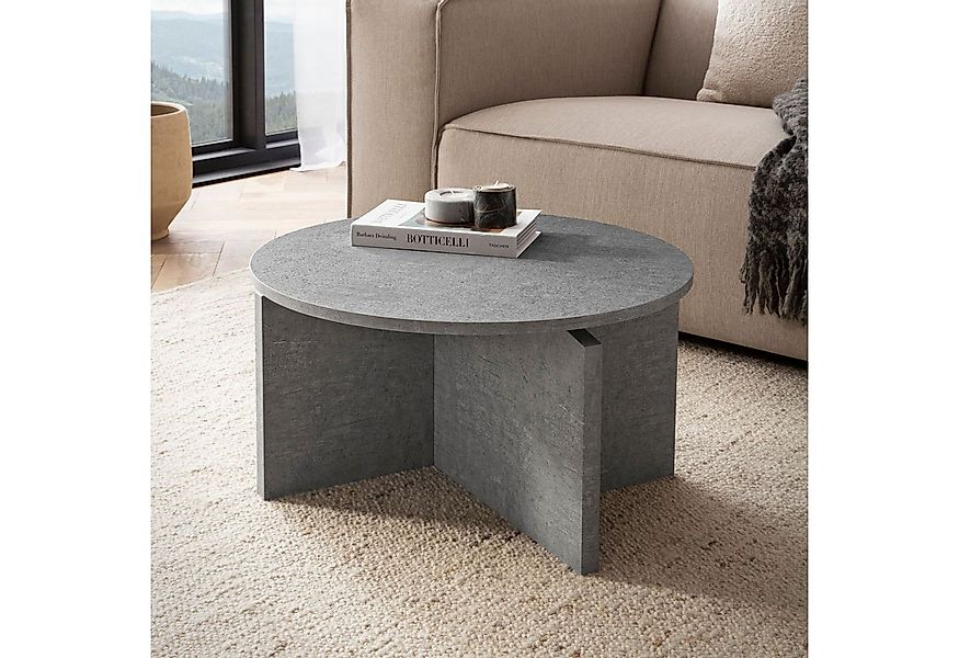 FINEBUY Couchtisch SuVa59740 60 cm Wohnzimmertisch Sofatisch Rund Klein Kaf günstig online kaufen