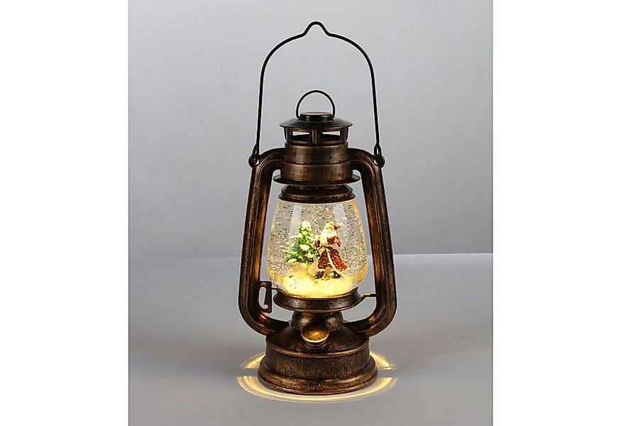 BURI LED Dekolicht LED-Petroleumlampe Weihnachtsmann 34,5cm Schneekugel Wei günstig online kaufen