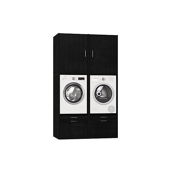 Waschturm Waschmaschinenschrank Twin collection 4.3 Schwarz Eiche-Optik günstig online kaufen