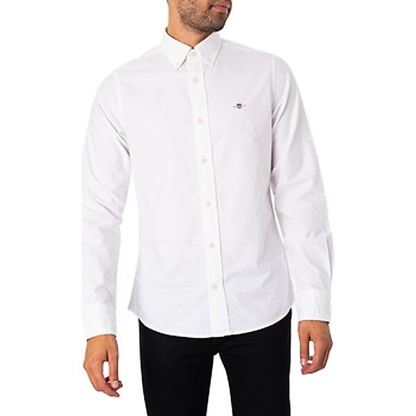 Gant Langarmhemd Slim Fit Oxford Hemd strukturiert langlebig dicker Oxford günstig online kaufen