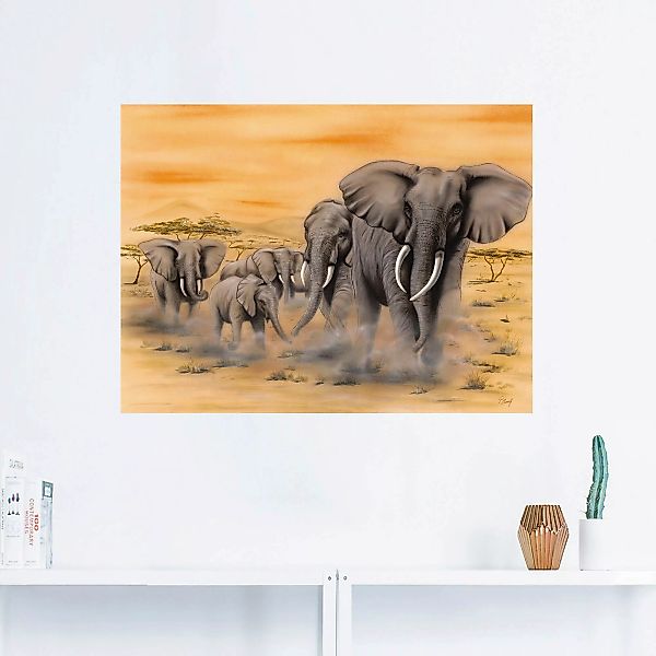 Artland Wandbild "Steppenelefanten", Elefanten Bilder, (1 St.) günstig online kaufen