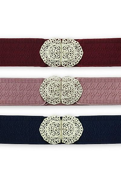 Herbert Hahn Ledergürtel Stretchgürtel Damen - SINFONIE - altrosa, bordeaux günstig online kaufen