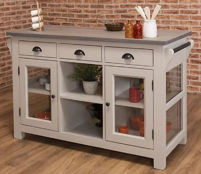 Casa Padrino Küchenbuffet Casa Padrino Landhausstil Kücheninsel Grau 135 x günstig online kaufen