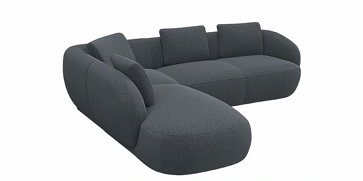 FLEXLUX Ecksofa »Torino, rund, L-Form, Sofa-Ecke mit Ottomane«, Modernes, o günstig online kaufen