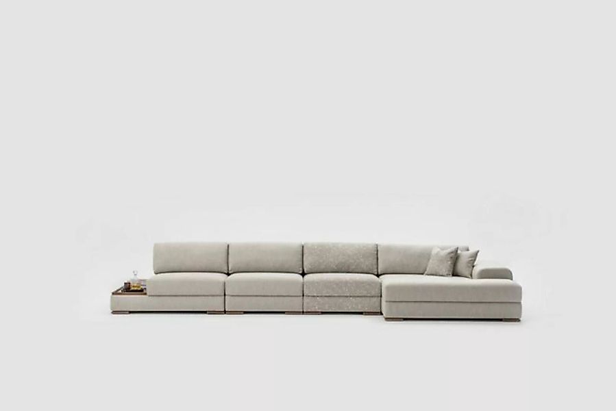 Xlmoebel Ecksofa Luxuriöse graue Ecksofa-Wohnlandschaft in L-Form mit Desig günstig online kaufen