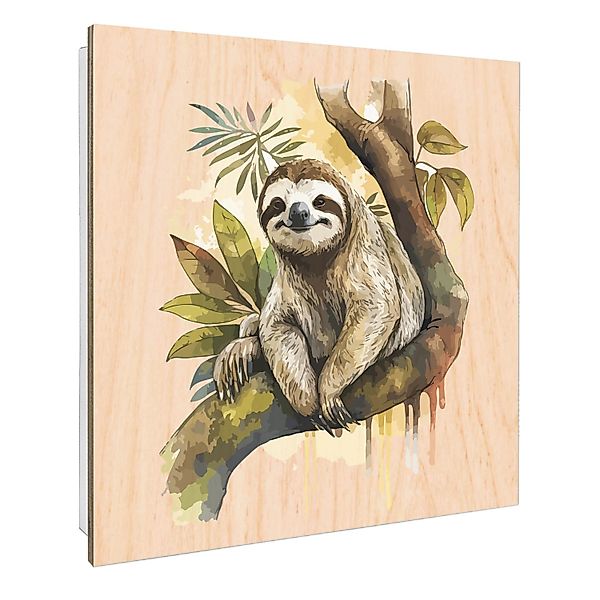 Banjado Schlüsselkasten mit Holzfront 30x30cm Weiß Scharnier Links 50 Haken günstig online kaufen