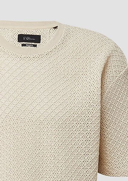 s.Oliver BLACK LABEL Kurzarmshirt Häkel-T-Shirt im Relaxed Fit aus Baumwoll günstig online kaufen