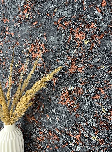 Newroom Vliestapete, Schwarz Tapete Modern Lava günstig online kaufen