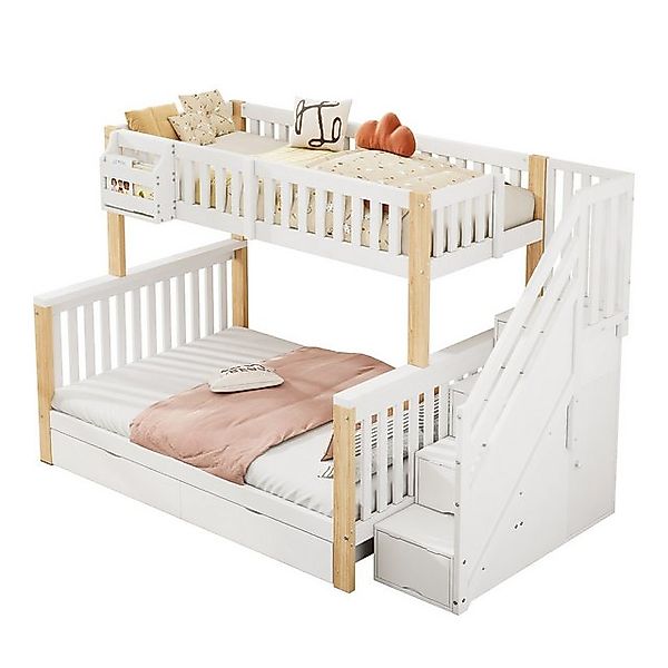 Odikalo Kinderbett Etagenbett Doppelbett Ablagekorb Schublade Treppenschran günstig online kaufen