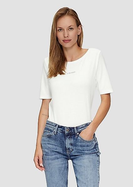 s.Oliver Kurzarmshirt Elastisches T-Shirt mit Logo-Print Logo günstig online kaufen