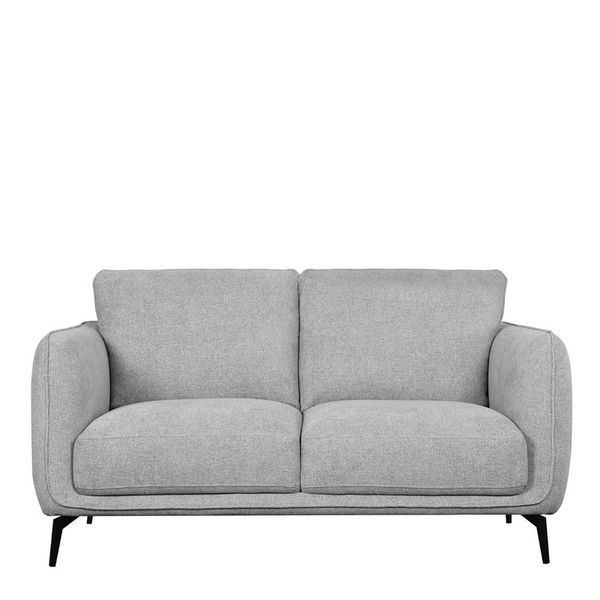 Sofa Couch in Hellgrau mit Armlehnen günstig online kaufen