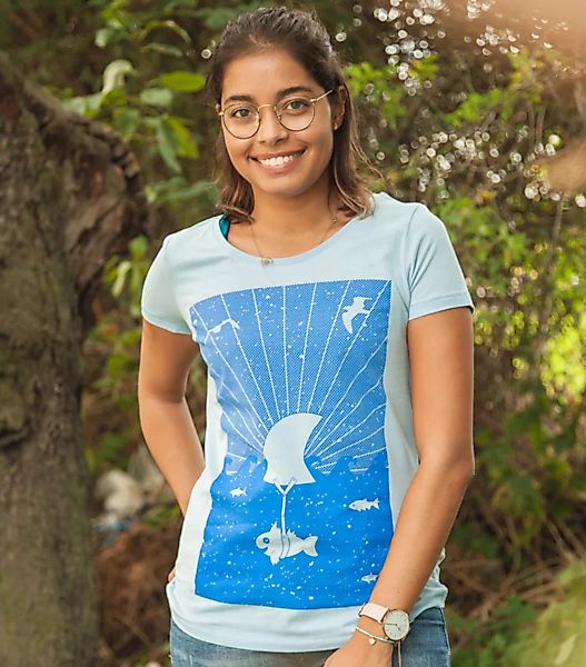 T-shirt "Hai Fisch" Fin Flosse - Fair Wear Frauen T-shirt günstig online kaufen