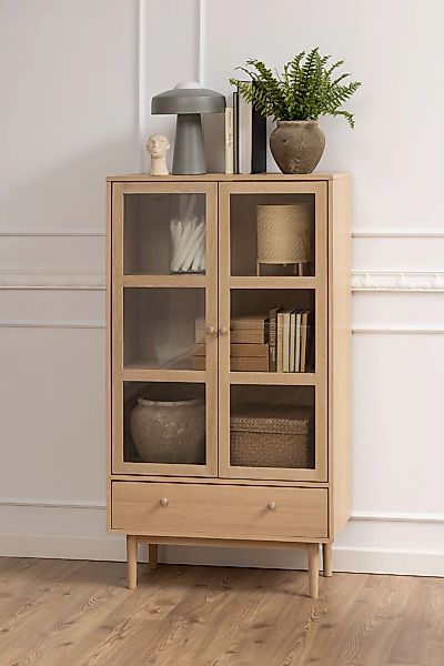 ACTONA GROUP Vitrine "Aston", Schrank, 2 Glastüren, 2 Einlegeböden, 1 Schub günstig online kaufen