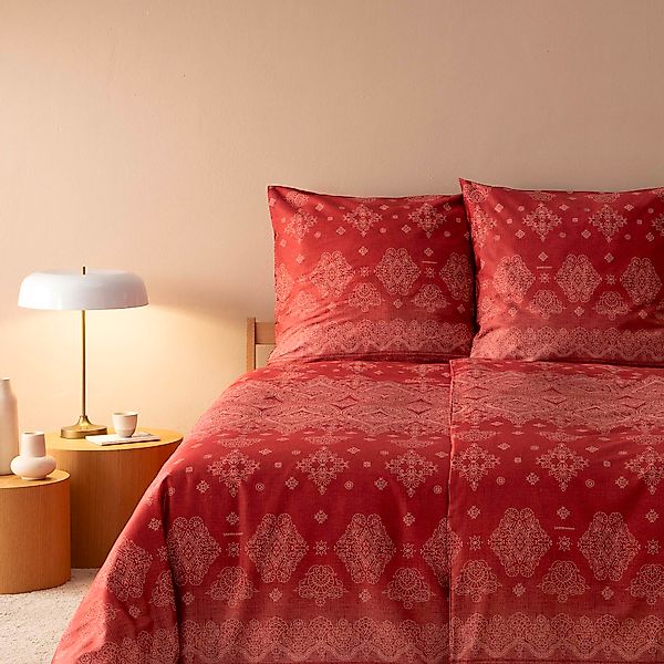Bettwäsche Bassetti Mako Satin Kerala R1 bordeaux weinrot 135x200 günstig online kaufen