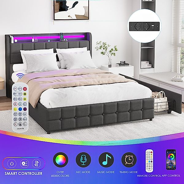 LETGOSPT Polsterbett Einzelbett Polsterbett 90x200 cm günstig online kaufen