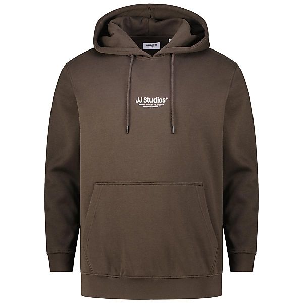 Jack&Jones Hoodie mit Label-Print Farbe braun Größe: 5XL günstig online kaufen