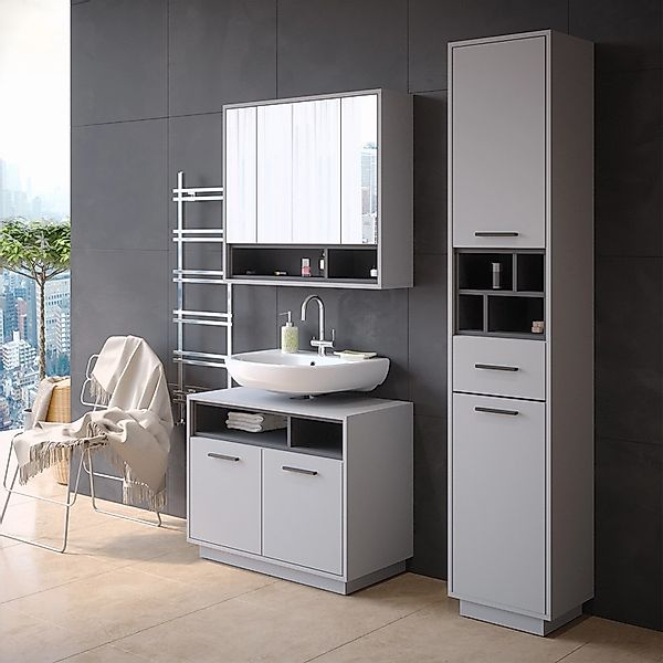 Vicco Hochschrank Beatrice, Grau/Anthrazit/Anthrazit, 38 x günstig online kaufen