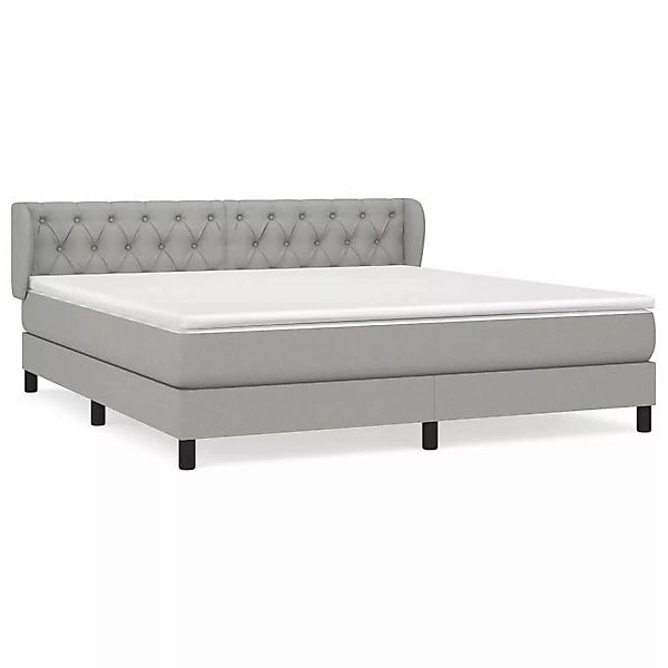 vidaXL Boxspringbett mit Matratze Hellgrau 160x200 cm Stoff1395129 günstig online kaufen