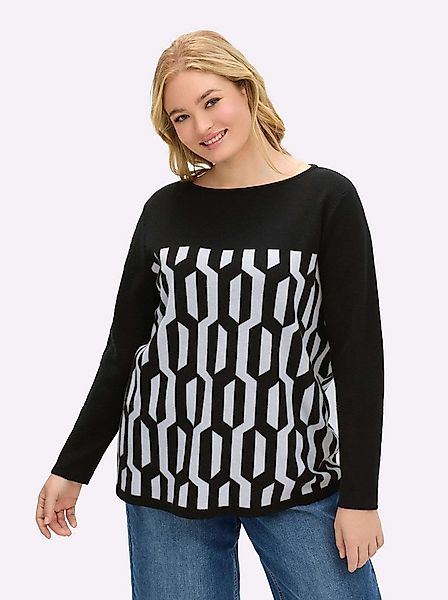 Sheego Strickpullover Pullover Langarm Jersey, Jacquard günstig online kaufen