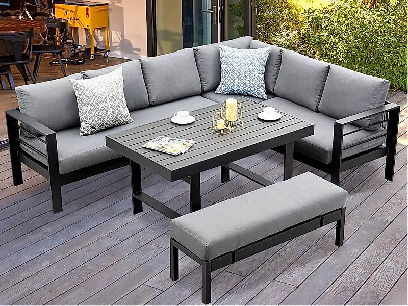 MeXo Gartenlounge-Set XXL Gartenmöbel Set Aluminium für 6-8 Personen, (Eckl günstig online kaufen