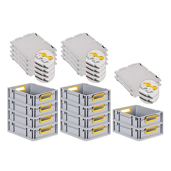 PROREGAL Spar Set 10x Eurobox Nextgen Color Mit Scharnierdeckel & Schiebesc günstig online kaufen
