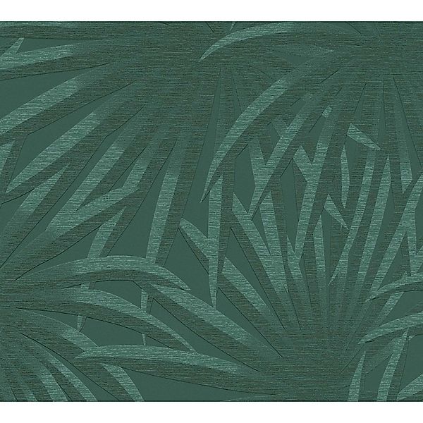 Bricoflor Vliestapete Dunkelgrün mit Muster Tapete mit Palmenblättern Moder günstig online kaufen